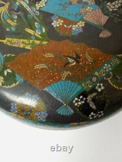 19th C. Japanese Cloisonne Enamel on Bronze 12 Lidded Box, Meiji Period