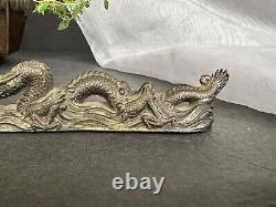 ANTIQUE Meiji Bronze Figurine Japanese Bronze Dragon Incense Burner