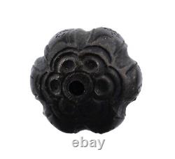 An Antique Japanese Meiji Era Bronze Nut Form Decorated Ojime Bead