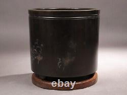 Antique Japanese Bronze Charcoal Brazier Hibachi Tea Ceremony Tool Meiji Era