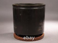 Antique Japanese Bronze Charcoal Brazier Hibachi Tea Ceremony Tool Meiji Era