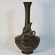 Antique Japanese Bronze Dragon Vase With Rock Crystal Ball, 19th C Meiji