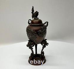 Antique Japanese Bronze Insence Burner Censer Meiji period 1868 1911