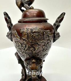 Antique Japanese Bronze Insence Burner Censer Meiji period 1868 1911