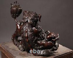 Antique Japanese Bronze Lions Incense Burner Shishi Art Sculpture Meiji Era 19th