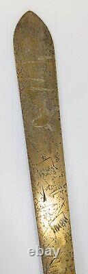 Antique Japanese Meiji Bronze Faux Bamboo Page Turner Letter Opener Gilding