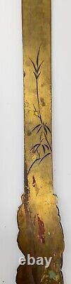 Antique Japanese Meiji Bronze Faux Bamboo Page Turner Letter Opener Gilding
