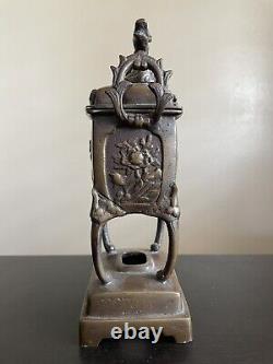 Antique Japanese Meiji Bronze Shi Shi Foo Dog Dragon Koro Censer Incense Burner