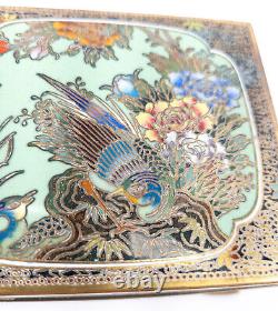 Antique Japanese Meiji Cloisonne Enamel Gilded Bronze Jewelry Box