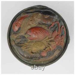 Antique Japanese Meiji Inkwell Fisherman's Catch