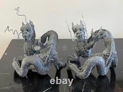 Antique Japanese Meiji Period Bronze Dragon Statue Figurine Sculptures