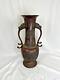Antique Japanese Meiji Period Bronze Vase With Dragon Handles 23.5 Tall
