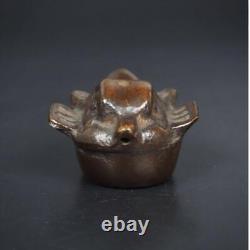 BIRD Shape Bronze Water-dropper 2.2 inch MEIJI Era Japanese Antique Calligraphy