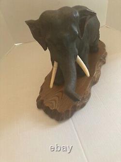 Bronze Japanese Meiji Period Elephant 1867-1911 20 long Artist Signed