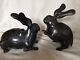 Bronze Japanese Meiji Period Rabbits Incense Burners