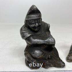 EBISU DAIKOKUTEN GOD Bronze Small Statue MEIJI Japanese Antique Figurine Figure