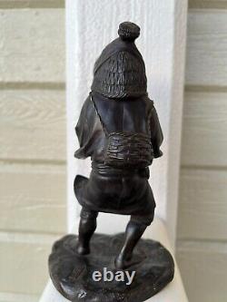Genryusai Seiya 1868-1912 Bronze Okimono Figurine Rare Meiji period, 19/20th