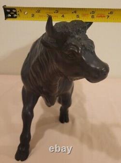 Genryusai Seiya. Bronze Bull Sculpture. Meiji Era (1868-1912). Rare/Antique