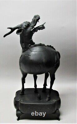Gorgeous JAPANESE MEIJI-ERA BRONZE Sculpture Mythological Beast c. 1870 antique
