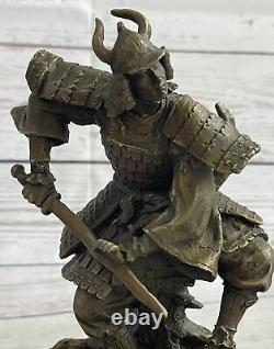 Important Japanese Museum Quality Meiji Miyao Bronze Samurai Decor Sculpture