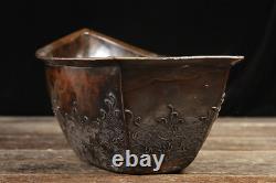Japanese Antique Bronze Boat Shape Vase Meiji Period