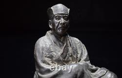 Japanese Antique The Greatest Tea Master Sen no Rikyu Bronze Statue Meiji Period