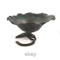 Japanese Bronze Lotus Leaf Ikebana Bowl Meiji Period