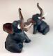 Japanese Bronze Meiji Style Elephants Pair Of Bookends Early 20th Century