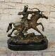 Japanese Bronze Of A Samurai On Horseback Meiji Sculpture Signed No Reserve Deal