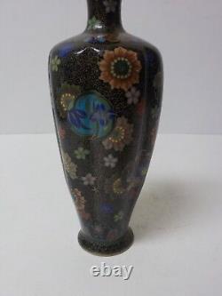 Japanese CLOISONNE Enamel on Bronze 7.25 Vase, Meiji Period