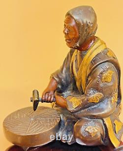 Japanese Meiji Bronze Miyao Okimono Samurai WithTools