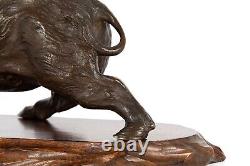 Japanese Meiji Bronze Okimono of a Wild Boar by Akasofu Gyokko