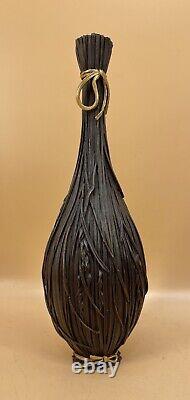 Japanese Meiji Partially Golded Bronze Vase Wheat Ears