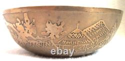 Japanese Meiji bronze bowl from El Riad Shriner's Temple 1911 signed