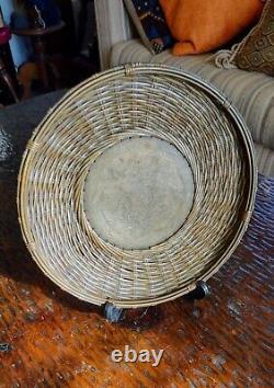 Japanese Meiji late 19th cent. Woven Bronze Decorative Plate Bird and Flowers