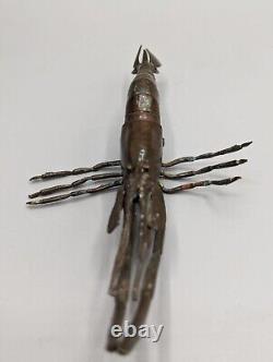 Japanese Okimono Bronze Model of a Crayfish Meiji Period, Seal Mark, Antique