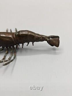 Japanese Okimono Bronze Model of a Crayfish Meiji Period, Seal Mark, Antique