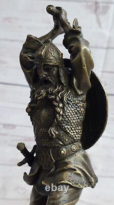 MEIJI Japanese Bronze Viking Warrior Armor Statue Okimono Figure Handcrafted