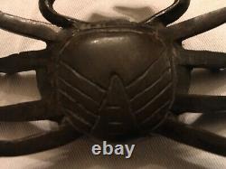 Meiji Period Japanese Bronze Crab Sculpture Antique Signed 5 1/8 x 2 5/8 1800s