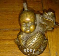 Nice Antique Japanese bronze Meiji era baby child sculpture