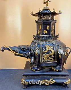 Palace Japanese Meiji Bronze Okimono / Incense Burner Baku