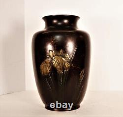 SOTHEBY'S AUTHENTICATED Meiji Period 1880 Japanese Patinated Bronze Vase