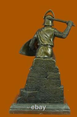 Vintage Cast Metal Bronze Japanese Meiji Samurai Warrior Swordsman Miyao Gift