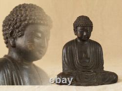 Antique japonais de l'époque Edo Meiji Ancien bronze du Grand Bouddha de Kamakura 15cm 1.5kg