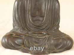 Antique japonais de l'époque Edo Meiji Ancien bronze du Grand Bouddha de Kamakura 15cm 1.5kg