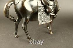 Beau bronze japonais ancien sage sur cheval, 45cm période Meiji, 19ème siècle