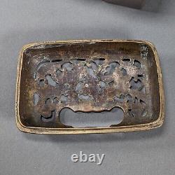 Beau chauffe-main portable en bronze de l'époque Meiji du Japonais Antique