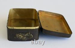 Boîte en métal mixte de l'époque Meiji du Japon ancien