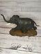 Énorme éléphant En Bronze Japonais Vintage De L'époque Meiji De 20 Pouces Sur Socle, Pièce Signée