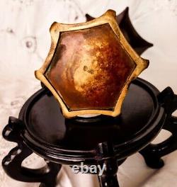 Ère Meiji japonaise Rare Vase en bronze avec finition patinée sombre originale, ancien et de grande qualité